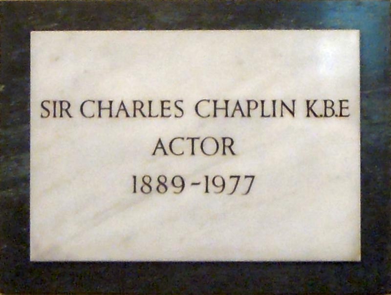 L’acteur, Charles Chaplin enterré en l’Eglise Saint-Paul.