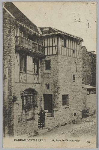Carte postale du 4 rue de l’Abreuvoir à Montmartre en 1913
